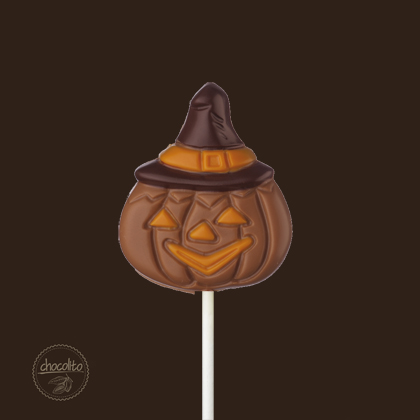 czekoladowa dynia, dynia z czekolady, czekoladki na Halloween, prezenty na Halloween, upominki na Halloween, lizaki na Halloween,